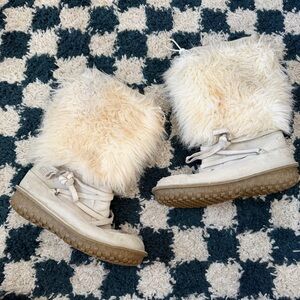 Sorel Ahnah Boots Womens Size 8 Leather Faux Fur Winter Snow Waterproof